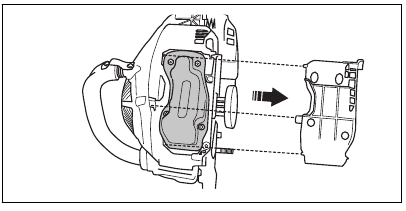Husqvarna - T435 - Prüfen des Schalldämpfers - Schritt 2 Prüfen des Schalldämpfers - Schritt 2