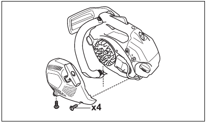Husqvarna - T435 - Starterseil wechseln (defekt oder verschlissen) - Schritt 1 Starterseil wechseln (defekt oder verschlissen) - Schritt 1
