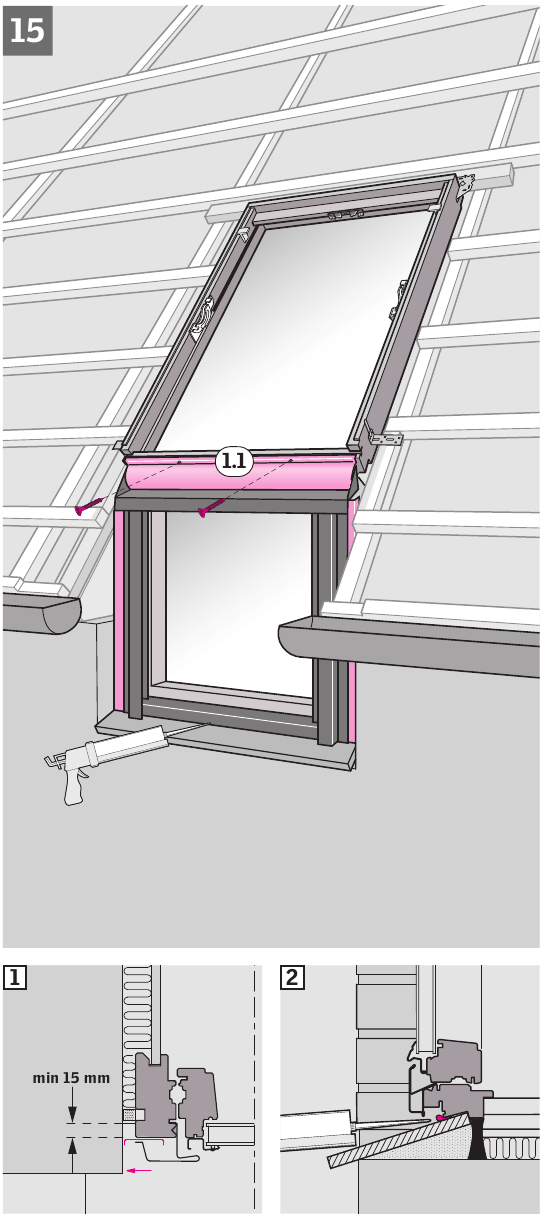 Velux - VFE Serie - Einbauanleitung - Schritt 16 Einbauanleitung - Schritt 16