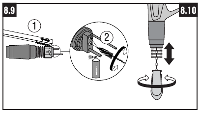 HILTI - DX 460 - Kolbenrückführeinheit reinigen Kolbenrückführeinheit reinigen