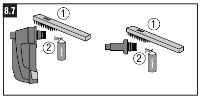 HILTI - DX 460 - Gewindebereich der Befestigungselementführung / des Magazins reinigen Gewindebereich der Befestigungselementführung / des Magazins reinigen