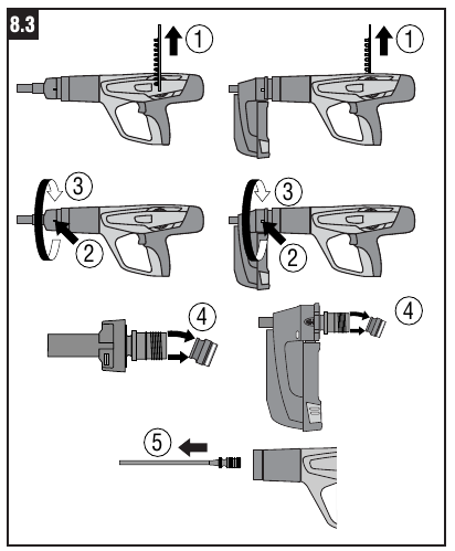 HILTI - DX 460 - Werkzeug demontieren Werkzeug demontieren