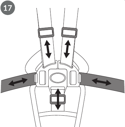 Lionelo - Bianka - Gurtenverstellung - Schritt 2 - Längenverstellung Gurtenverstellung - Schritt 2 - Längenverstellung