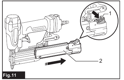 Makita - AF353 - Stiftnagler laden - Schritt 1 Stiftnagler laden - Schritt 1