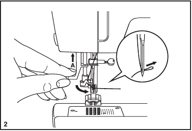 Singer - 2273 - Automatischer Nadeleinfädler - Schritt 2 Automatischer Nadeleinfädler - Schritt 2