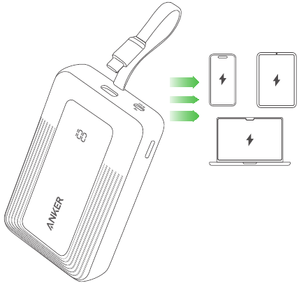 Anker - Zolo - Geräte aufladen – Mit integriertem USB-C-Kabel Geräte aufladen – Mit integriertem USB-C-Kabel