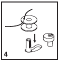 Spule wickeln - Schritt 4: Spule einfädeln und auf Spindel legen