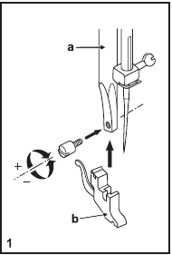 Nähfußhalter anbringen - Schritt 1