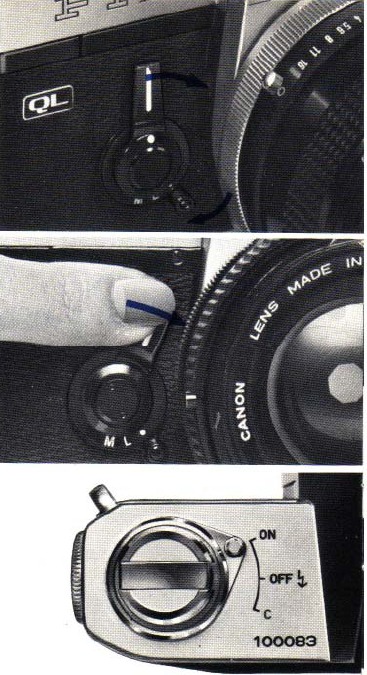 Canon - FTb - Belichtungseinstellungen - Schritt 2 - Arbeitsblendenmessung Belichtungseinstellungen - Schritt 2 - Arbeitsblendenmessung
