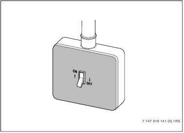 Abb. 4 Heizungsanlage ein-/ausschalten &uuml;ber den Not-Aus-Schalter (ohne Buderus Regelung)