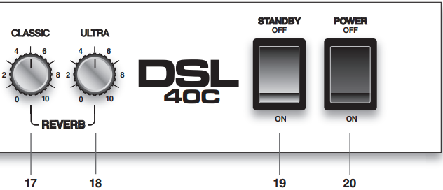 DSL40C Bedienelemente auf der Vorderseite Schritt 3
