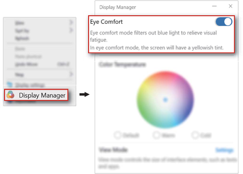 Augenkomfort-Modus