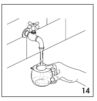 Espressokanne mit Wasserstandsanzeigen