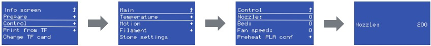 Filament einlegen - Vorheizmethode 2