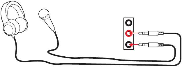 Diagramm der Audiobuchsen f&uuml;r Kopfh&ouml;rer und Mikrofon