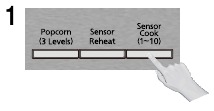 Bild der Bedientafel mit hervorgehobener Sensor Cook Taste