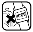 Symbol f&uuml;r nicht wasserdichte Uhr