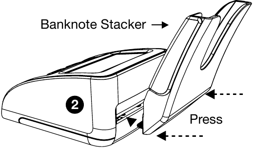 Verwendung des Banknoten-Staplers - Schritt 2