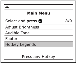 Hotkey-Legenden im Hauptmen&uuml; hervorgehoben