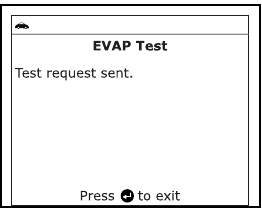 Best&auml;tigungsmeldung EVAP Test gestartet