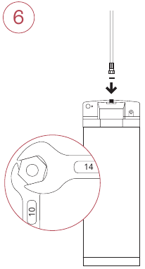 Abbildung: Siedewasserschlauch an Quooker-Tank anschlie&szlig;en