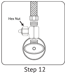 Warmwasser-T-Adapter am Warmwasser-Waschbeckenventil installieren