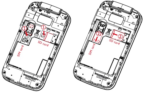 Entfernen der SIM- oder microSD-Karte