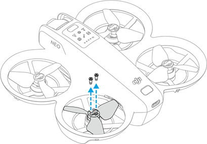 Abnehmen und Anbringen &ndash; Propeller &ndash; Schritt 1