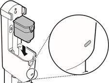 Einsetzen des Akkus in die Zusatzladestation
