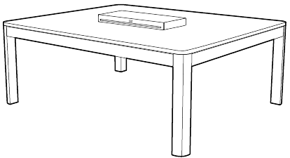 Platzieren des Ger&auml;ts auf einem Schreibtisch oder Regal