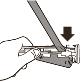 Illustration des L&ouml;sens der Batterie vom wei&szlig;en Rahmen
