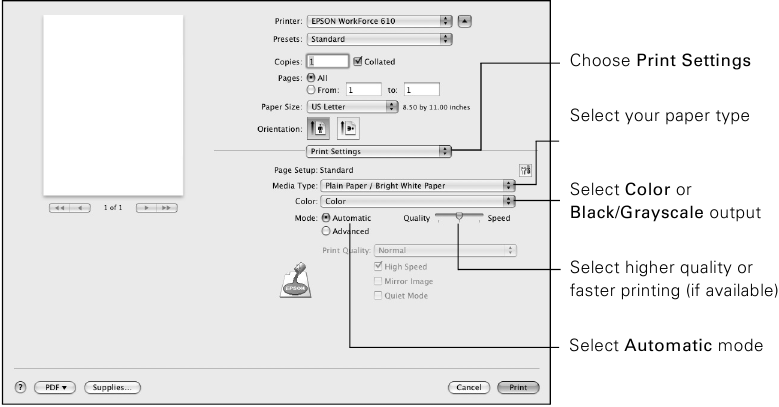 Drucken mit einem Macintosh - Mac OS X 10.5 - Schritt 3
