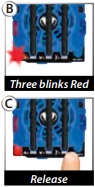 LED blinkt dreimal rot