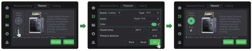 Filament vom Spulenhalter laden - Schritt 1
