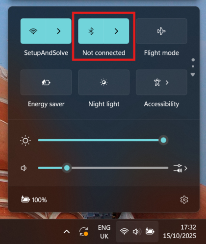 Bluetooth-Einstellungen in der Windows-Suchleiste suchen
