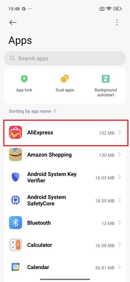 Eine App zur Deinstallation auf dem Xiaomi 15T Pro ausw&auml;hlen