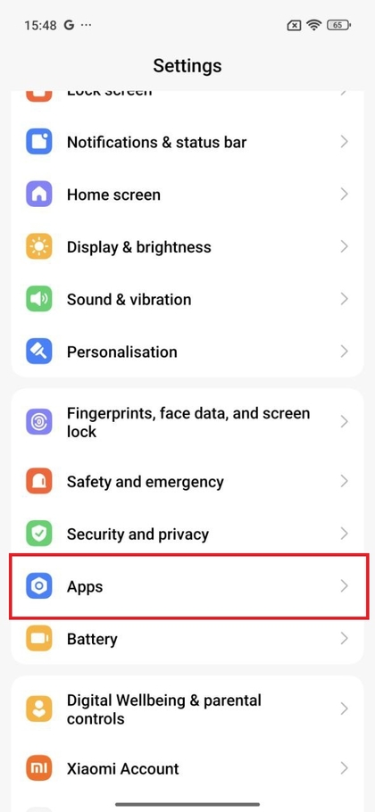 Zum Apps-Bereich auf dem Xiaomi 15T Pro navigieren