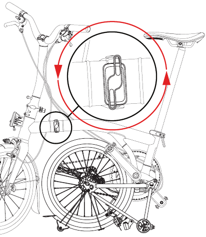 Fahrrad zusammenklappen - Schritt 3 - Scharnier l&ouml;sen