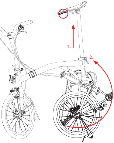 Fahrrad entfalten - Schritt 7 - Hinterrad entfalten