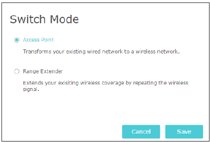 Einrichten des Ger&auml;ts als Access Point - Schritt 1