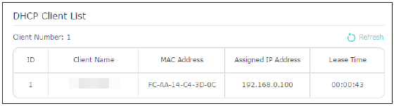 DHCP-Client-Liste anzeigen