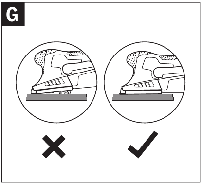 Rechteckige Schleifplatte anbringen - Schritt 2