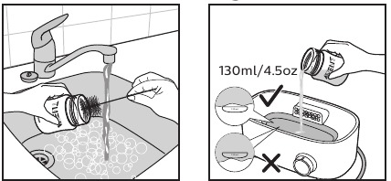 Wasser hinzuf&uuml;gen vor der ersten Verwendung