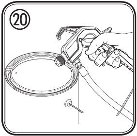 Spritzpistole &uuml;ber Farbbeh&auml;lter halten