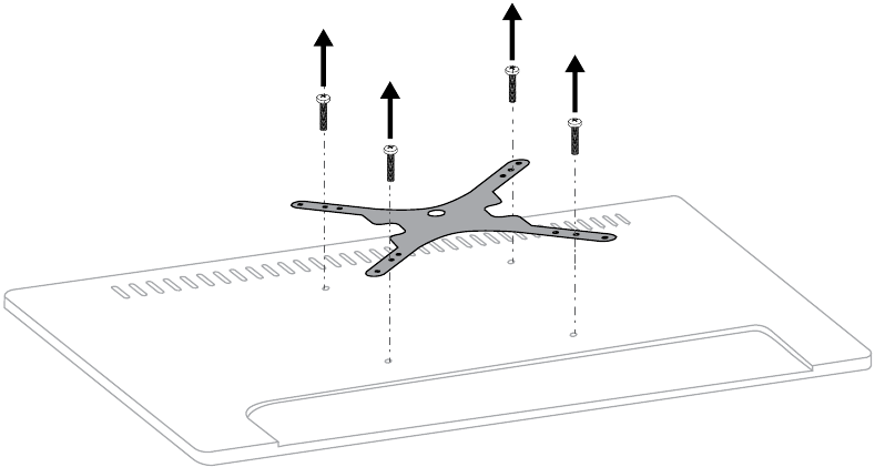Installation oberhalb des Bildschirms - Schritt 2