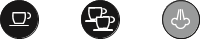 Kaffee- und Warnleuchten Symbol