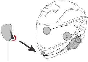 Integralhelm mit Tastenmikrofon