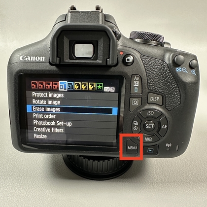 Canon EOS Rebel Men&uuml;-Taste