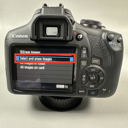 Option &bdquo;Bilder ausw&auml;hlen und l&ouml;schen&ldquo; im Canon Kameramen&uuml;