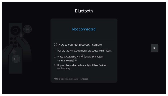 Bluetooth-Fernbedienungs-Kopplung - Schritt 1